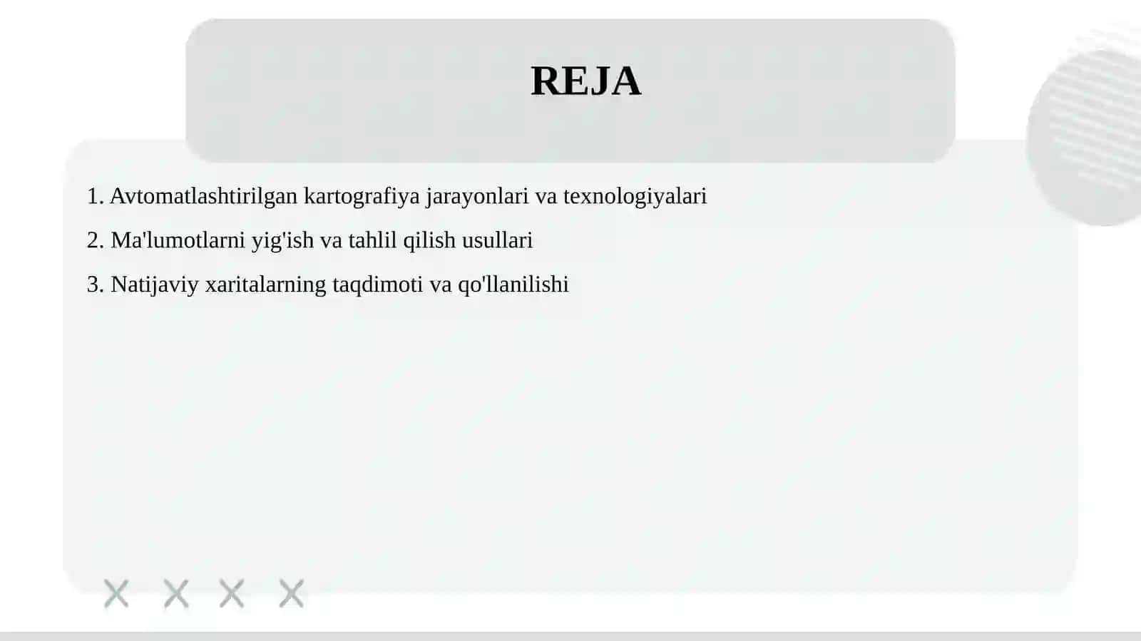 Avtomatlashtirilgan usulda karta tuzish. 2