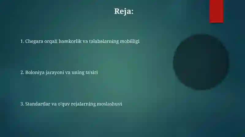 Yevropada oliy maktabni isloh qilish va ta'lim sohasidagi integratsion jarayonlarni o'zaro aloqadorligi 2