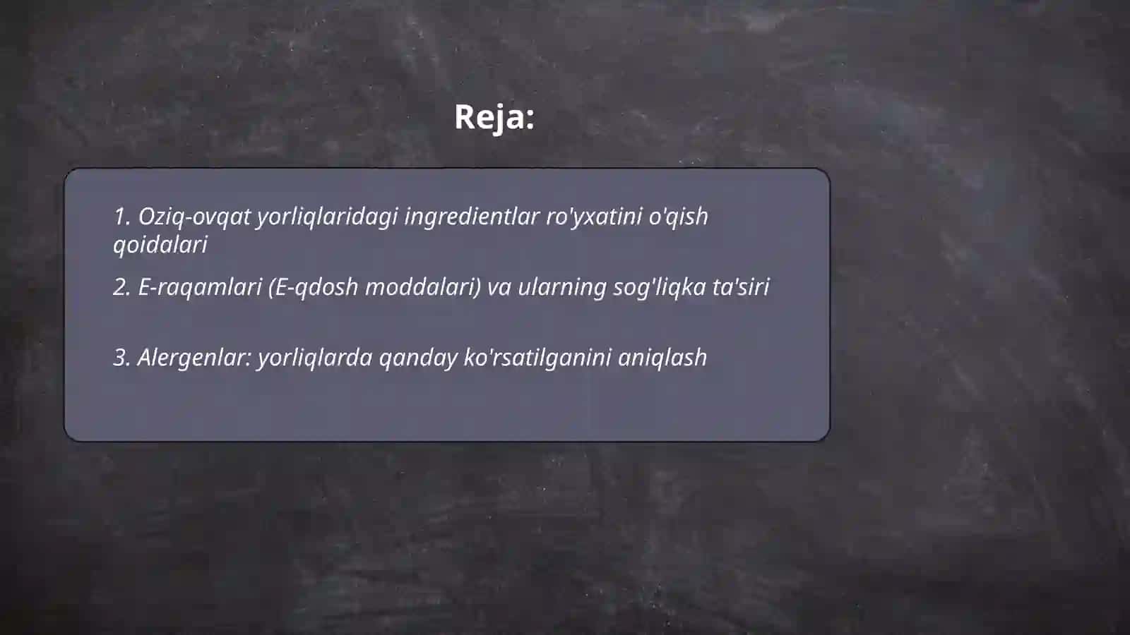 Oziq Ovqat Mahsulotlarining Tarkibi Foydali Va Zararli Xususiyatlari Yorliqlarini Organish 2