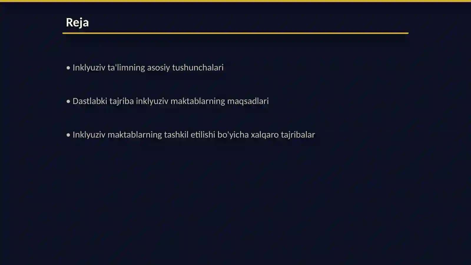 Dastlabki tajriba inklyuziv makablarni tashkil etilishi 2
