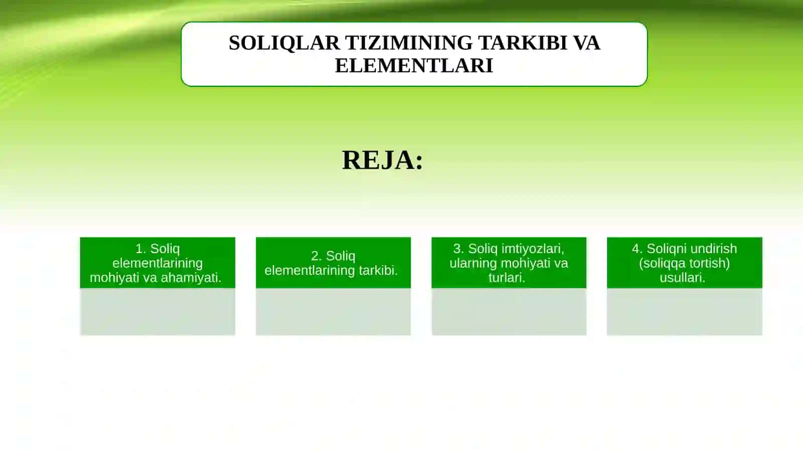 SOLIQTIZIMINING DOLZARBLIGI FANIDAN TAYYORLAGAN 2