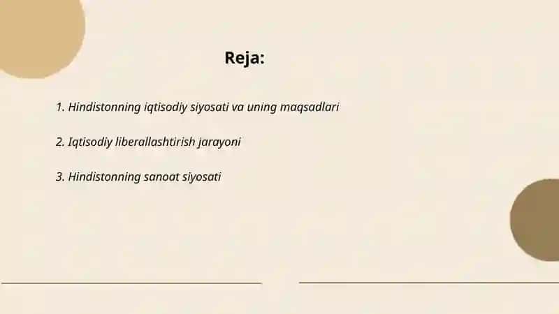 Hindiston iqtisodiy siyosati 2