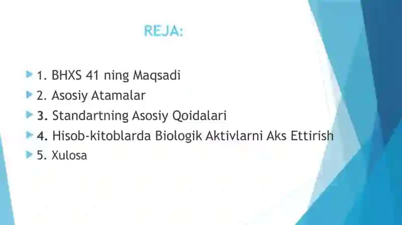Moliyaviy hisobot fanidan “Biologik aktivlar” mavzusida tayyorlagan taqdimot ishi 2