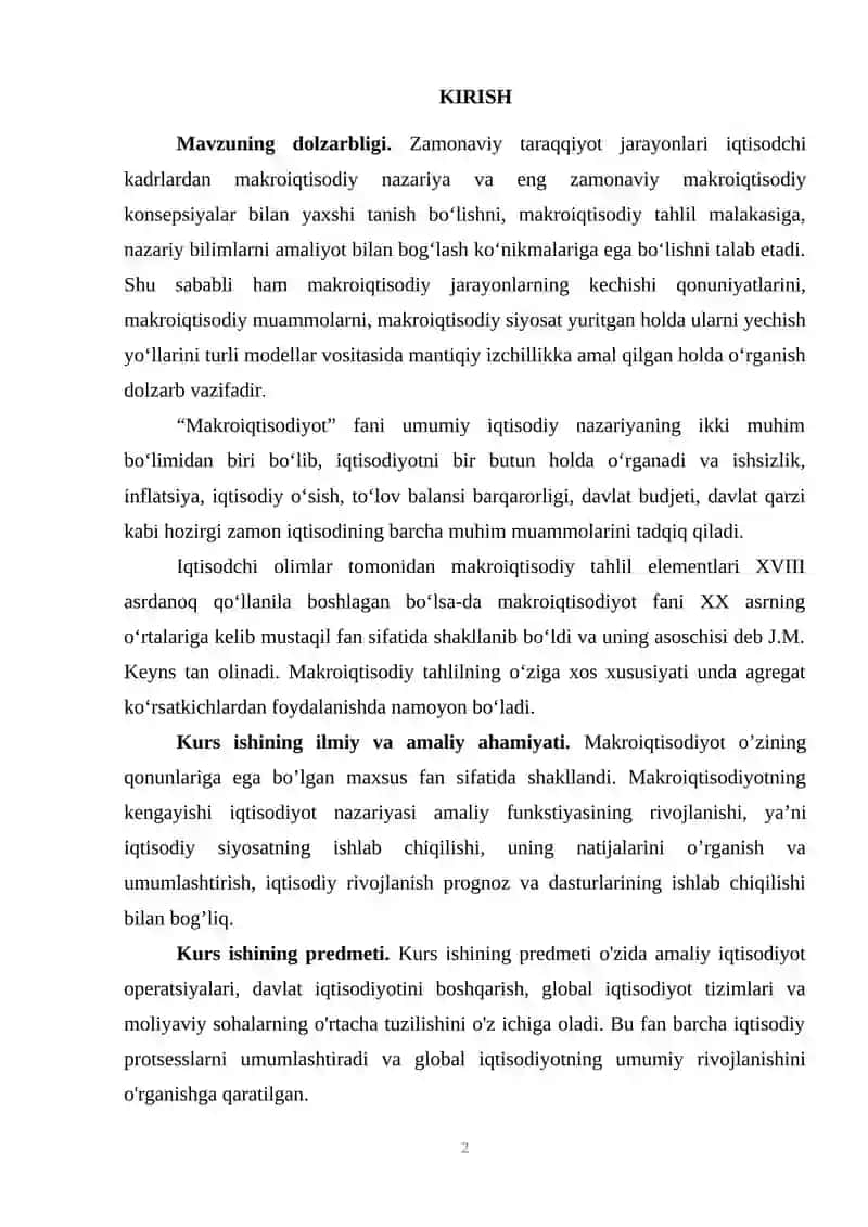 Makroiqtisodiyot fani haqida tushuncha 2