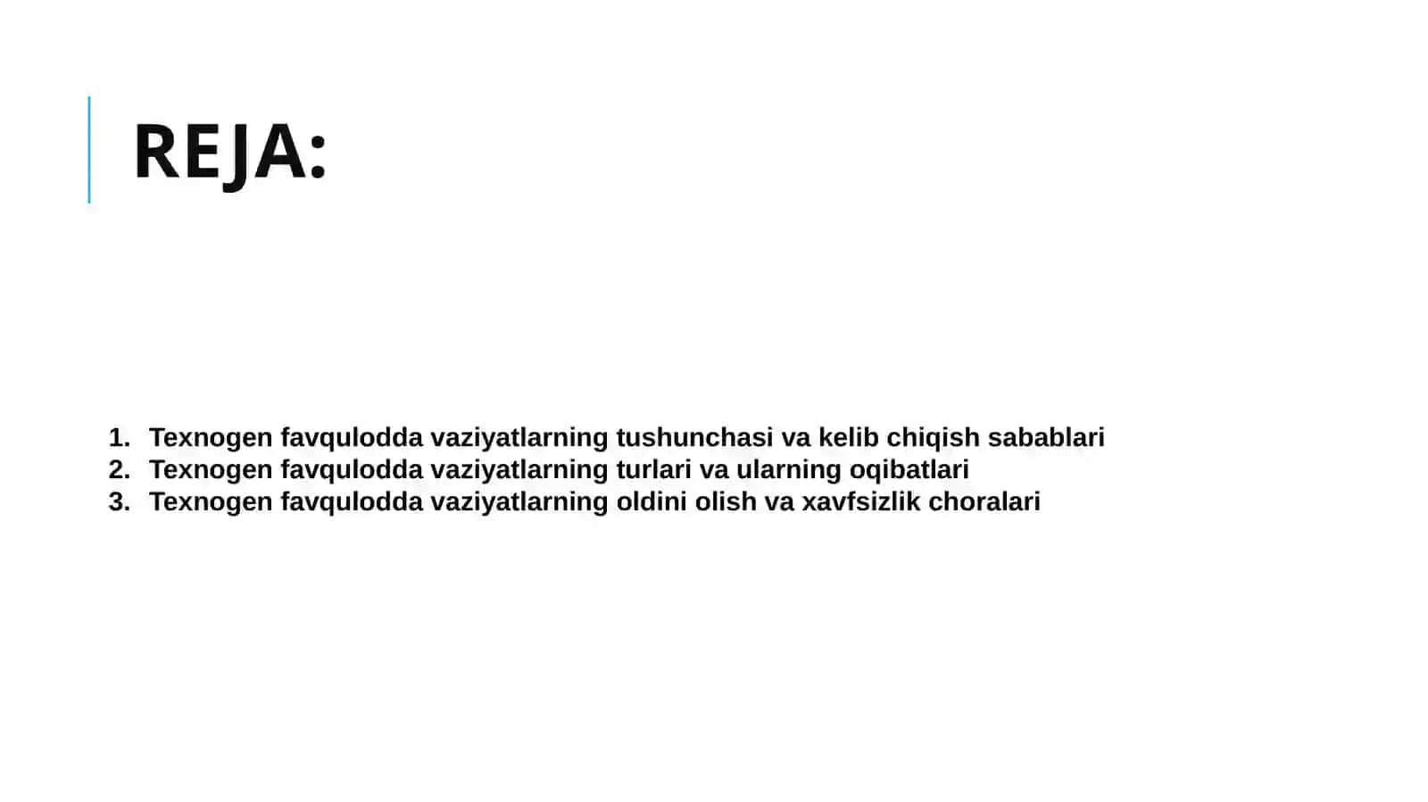 Texnogen xususiyatli favqulotda vaziyatlar 2