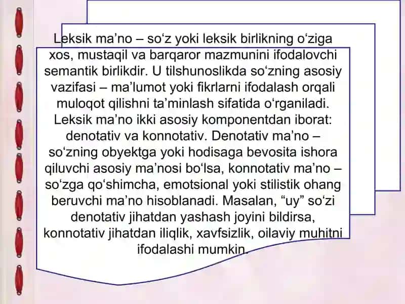 Leksik mano va tushuncha 2