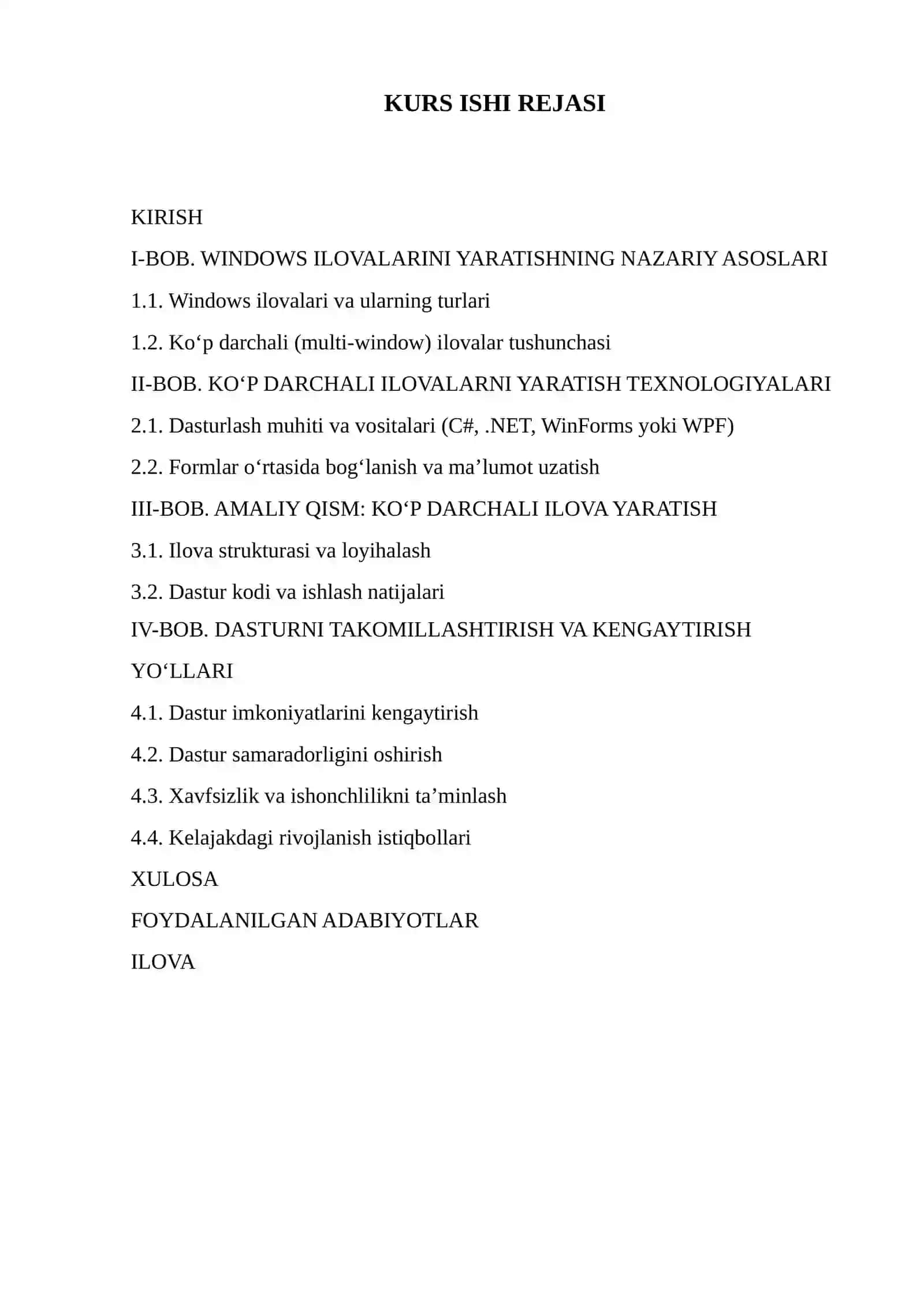 KO'P DARCHALI WINDOWS ILOVA YARATISH 2