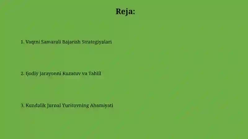Kundalik Jurnal Yurituvning Ahamiyati 2