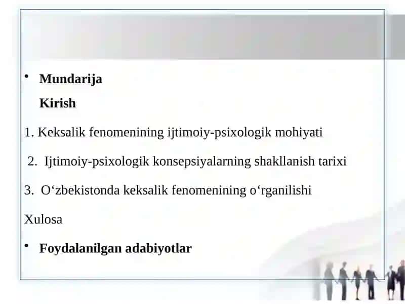 Keksalik fenomenini o’rganishdagi ijtimoiy-psixologik konsepsiyalarni yuzaga kelishtarixi 2