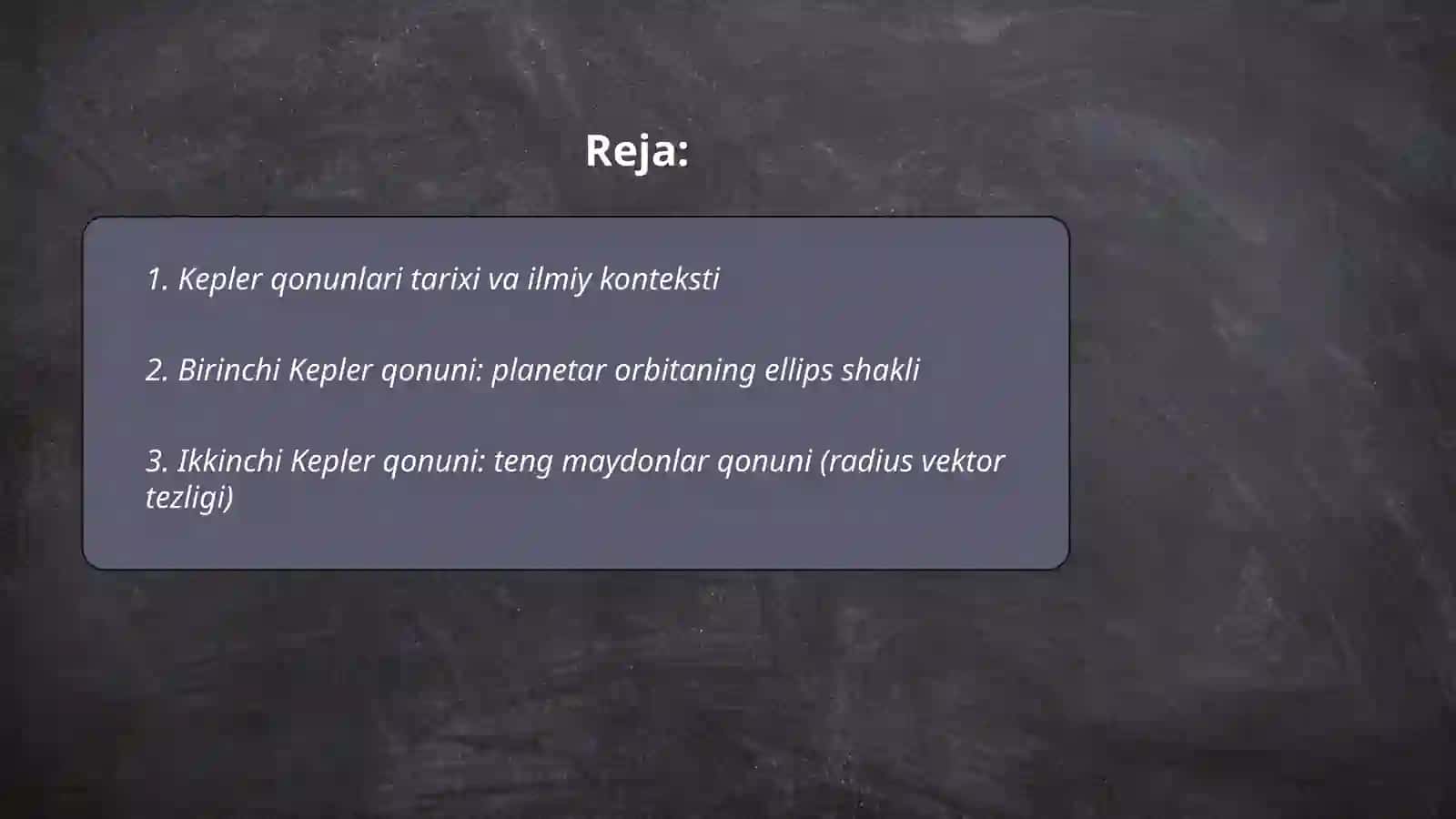 Kepler qonunlari 2