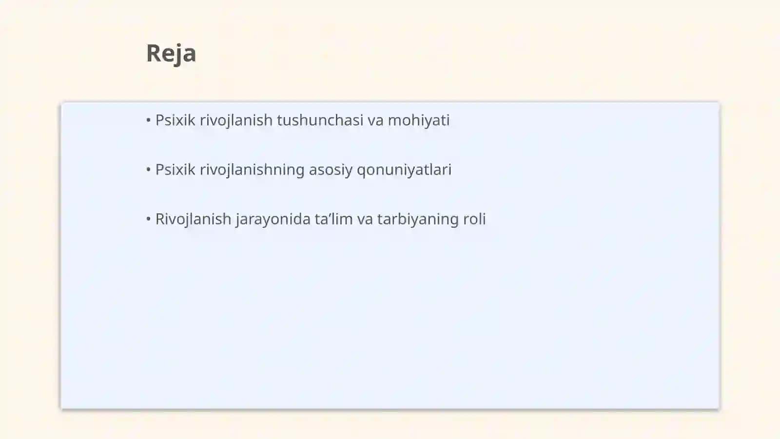 Psixik rivojlanishning asosiy qonuniyatlari 2