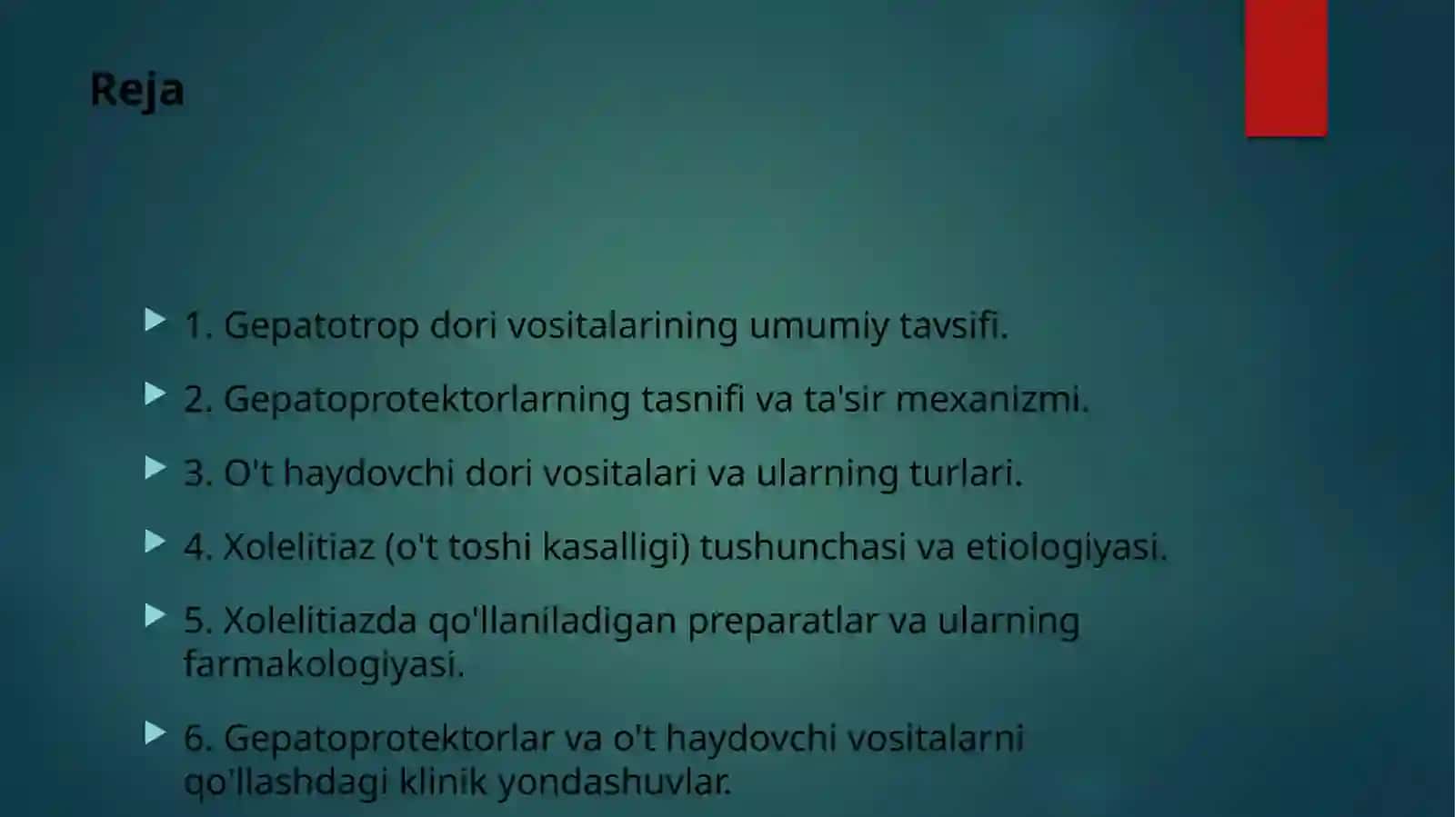 Gepatotrop va o‘t haydovchi dori vositalarining klinik farmakologiyasi 2