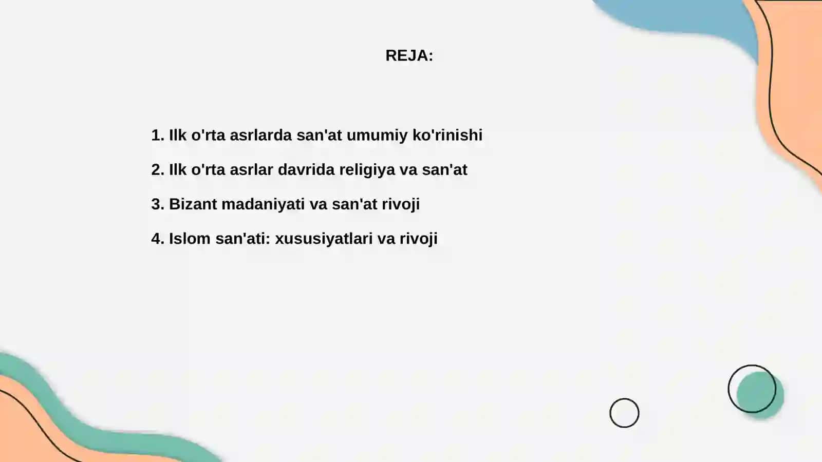 Ilk o'rta asrlarda san'at rivoji 2