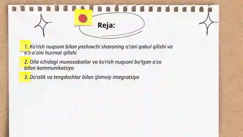 Ko'rish nuqsonlarida shaxs va shaxslararo munosabati 2