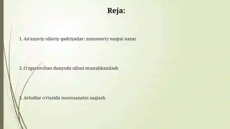 An'anaviy Oilaviy Qadriyatlar 2