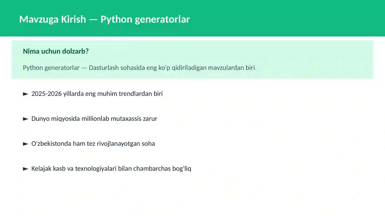 Python generatorlar 2