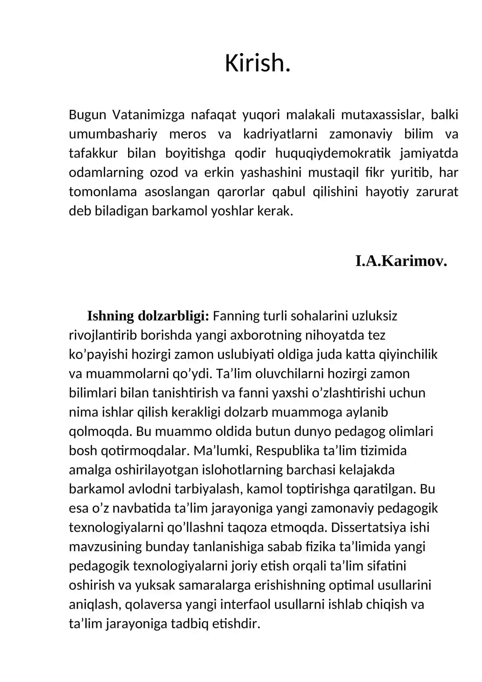 Fizika fanini o’qitishda yangi pedagogik texnologiyalardan foydalanish 2