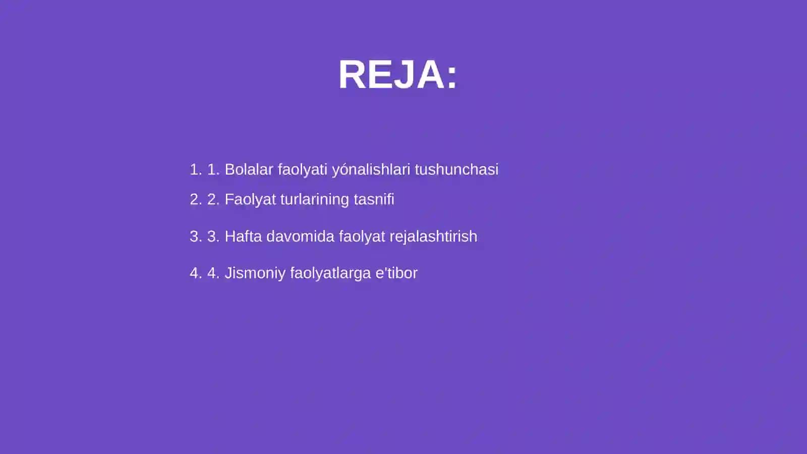 Bolalar faolyati yónalishlari 2