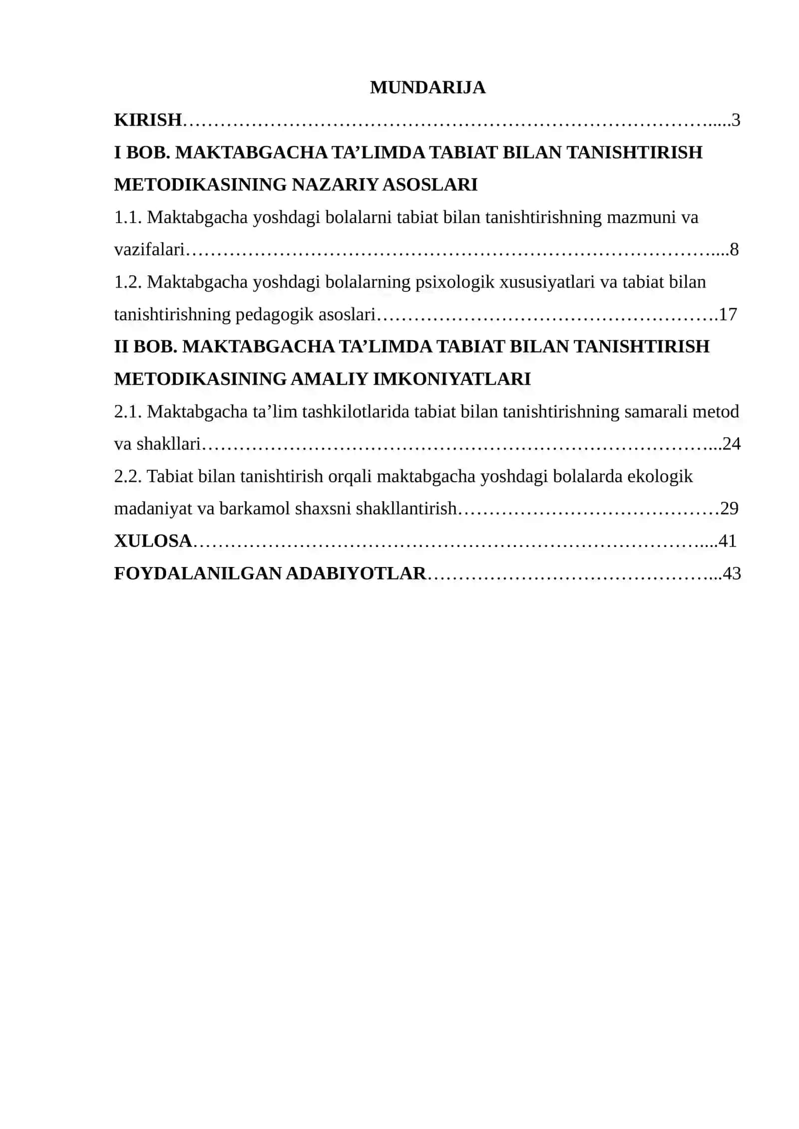 Tabiat bilan tanishtirish metodikasi fanining barkamol inson tarbiyasidagi imkoniyatlari 2