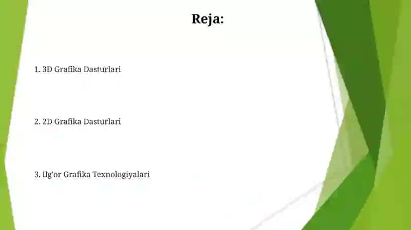 Kompyuter grafikasining vositalari 2