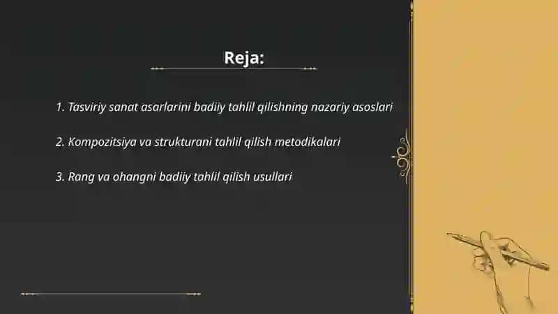 Tasviriy sanat asarlarni badiiy tahlil qilish 2