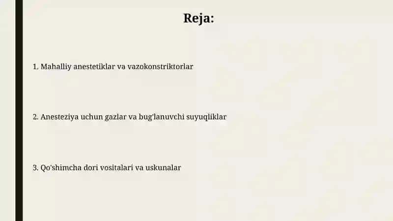 Stomatologiyada anesteziya uchun ishlatiladigan hom-ashyolar 2