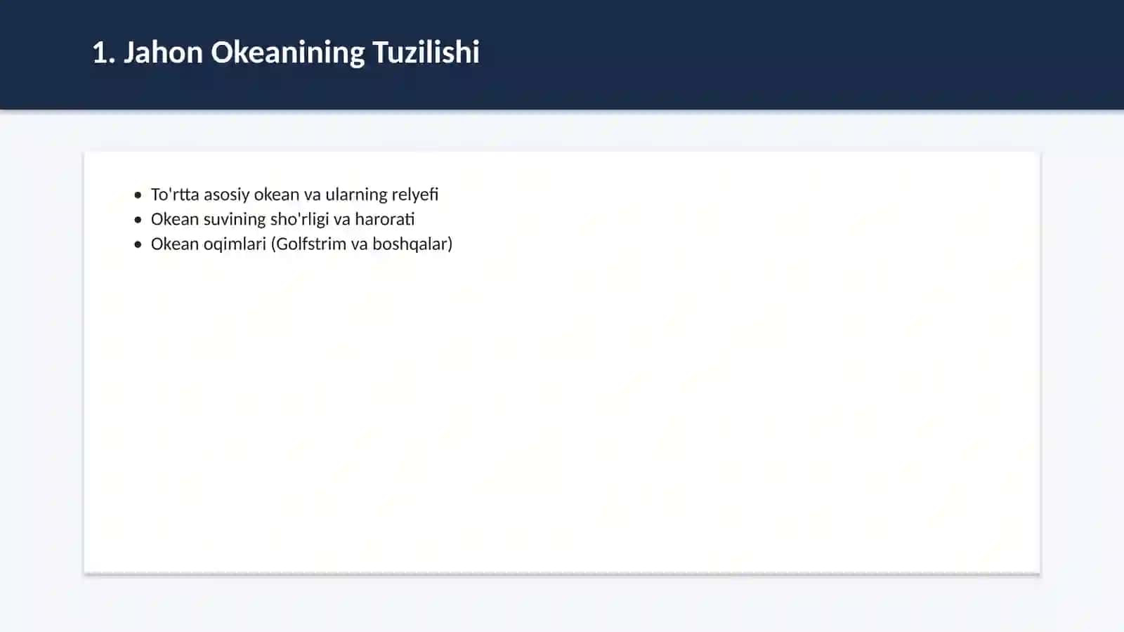 Jahon okeani va iqlim o'zgarishi 2