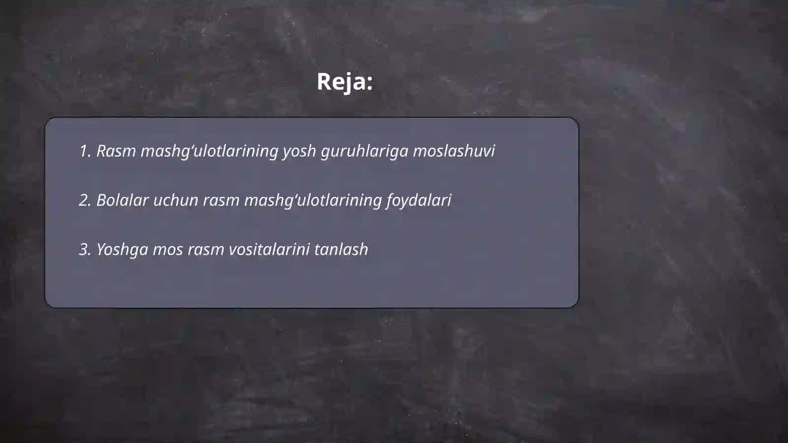 Rasm mashgʻulotlarini tashkil etish 2