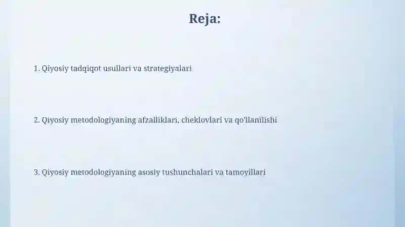 Qiyosiy metodika 2