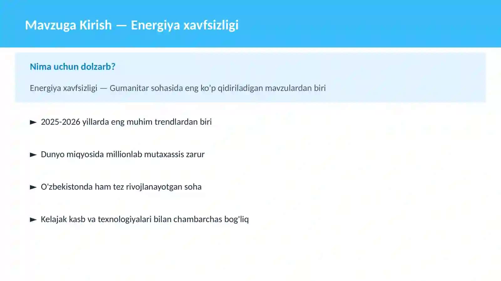 Energiya xavfsizligi 2