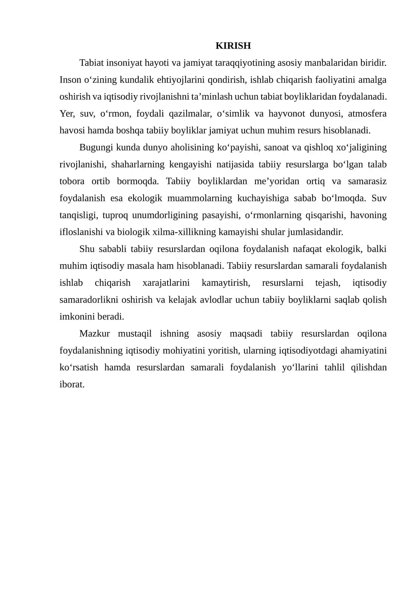 TABIIY RESURSLARDAN OQILONA FOYDALANISHNING IQTISODIY ASOSLARI 2