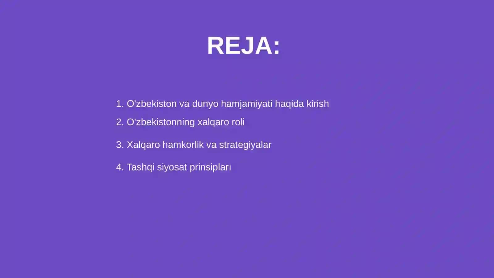 O'zbekiston va jahon hamjamiyati 2