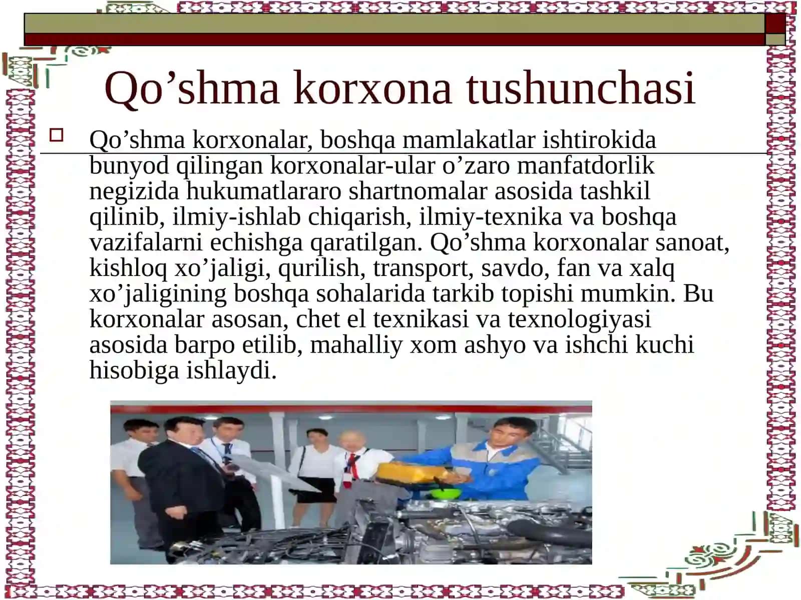 Qo’shma korxonalar 2
