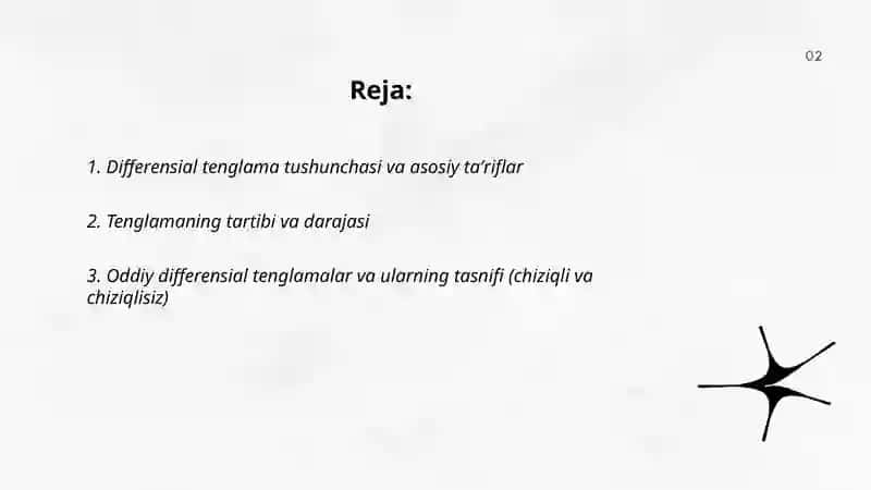 Differensial tenglamalar haqida tushuncha 2
