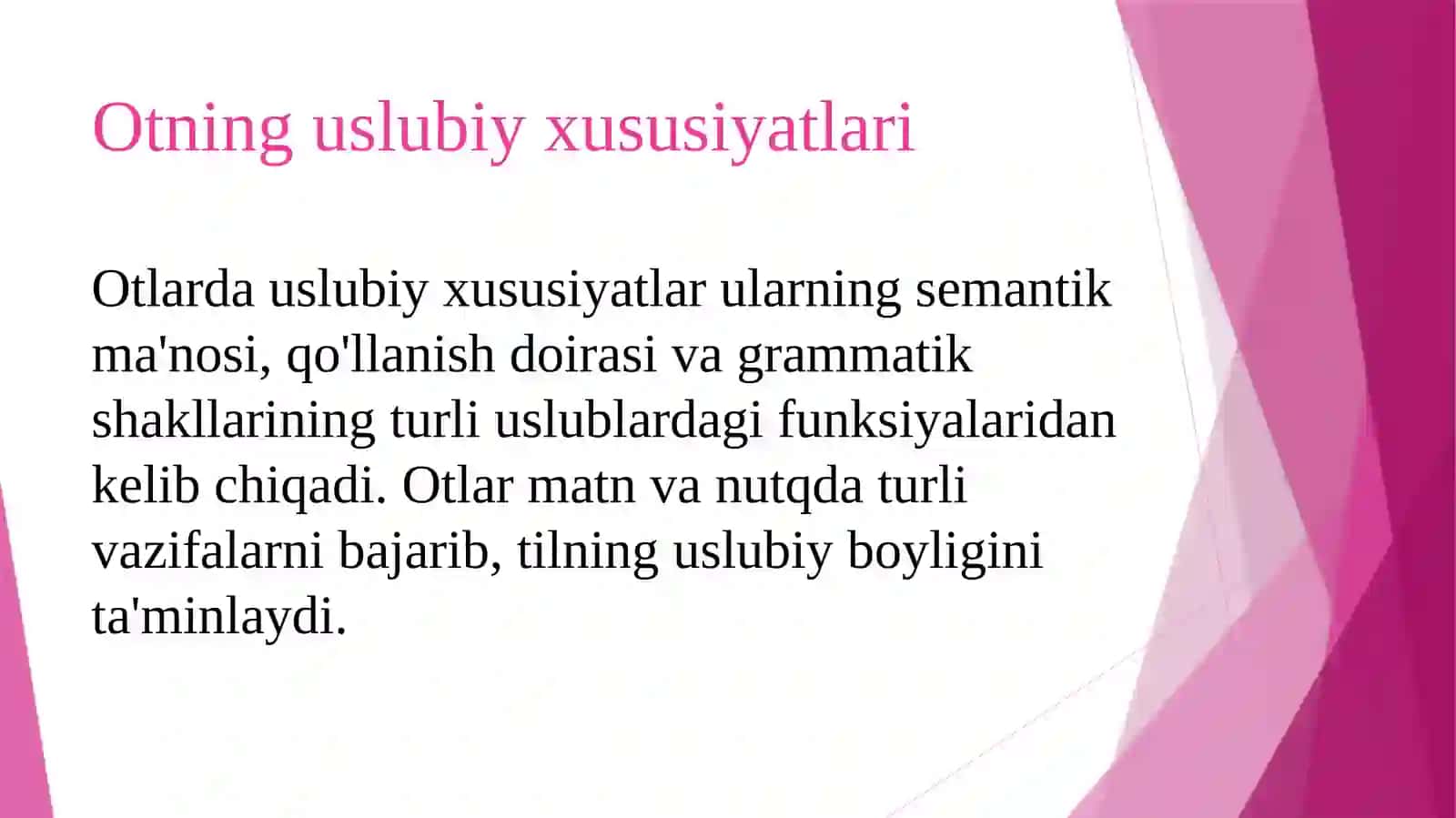 Morfologik uslubiyati 2