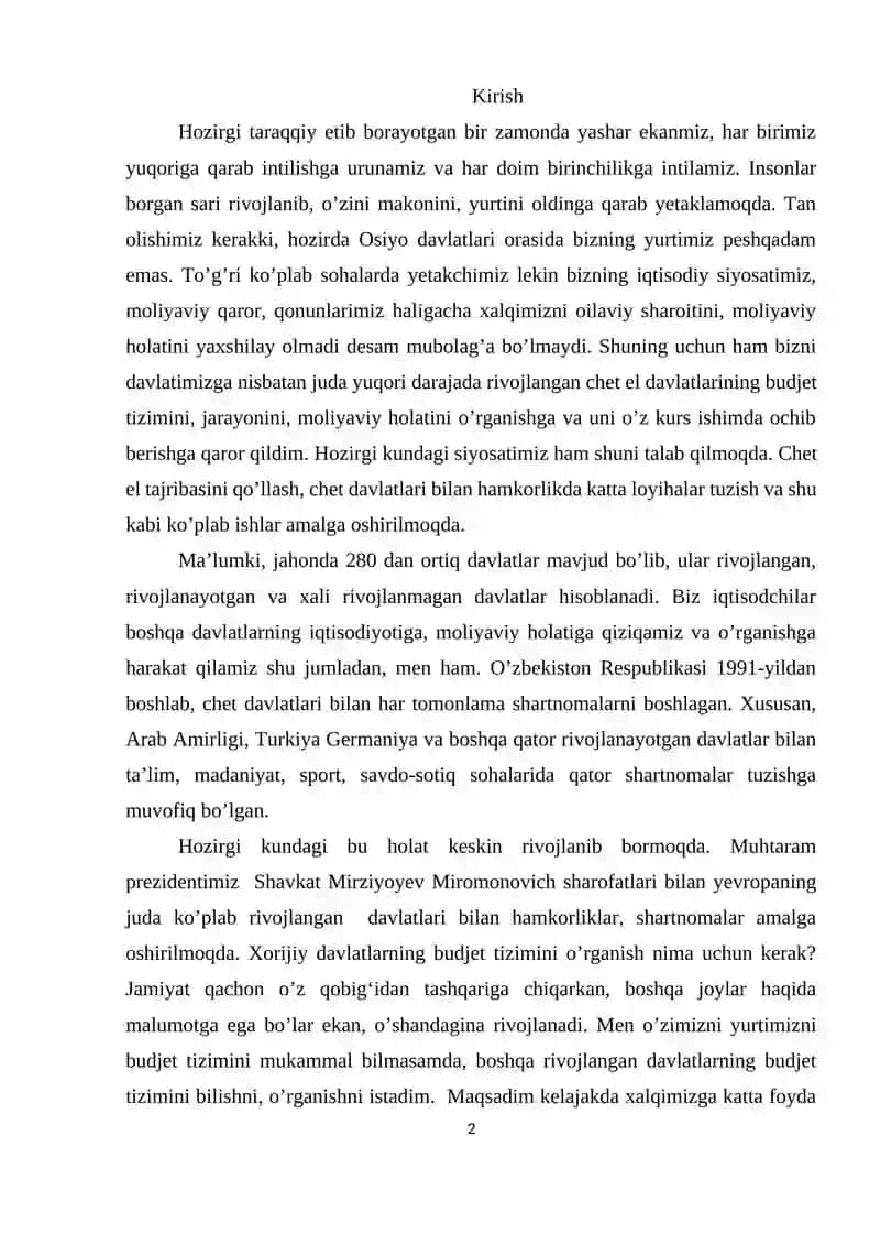 Xorijiy davlatlar byudjet tizimi va byudjet jarayoni 2