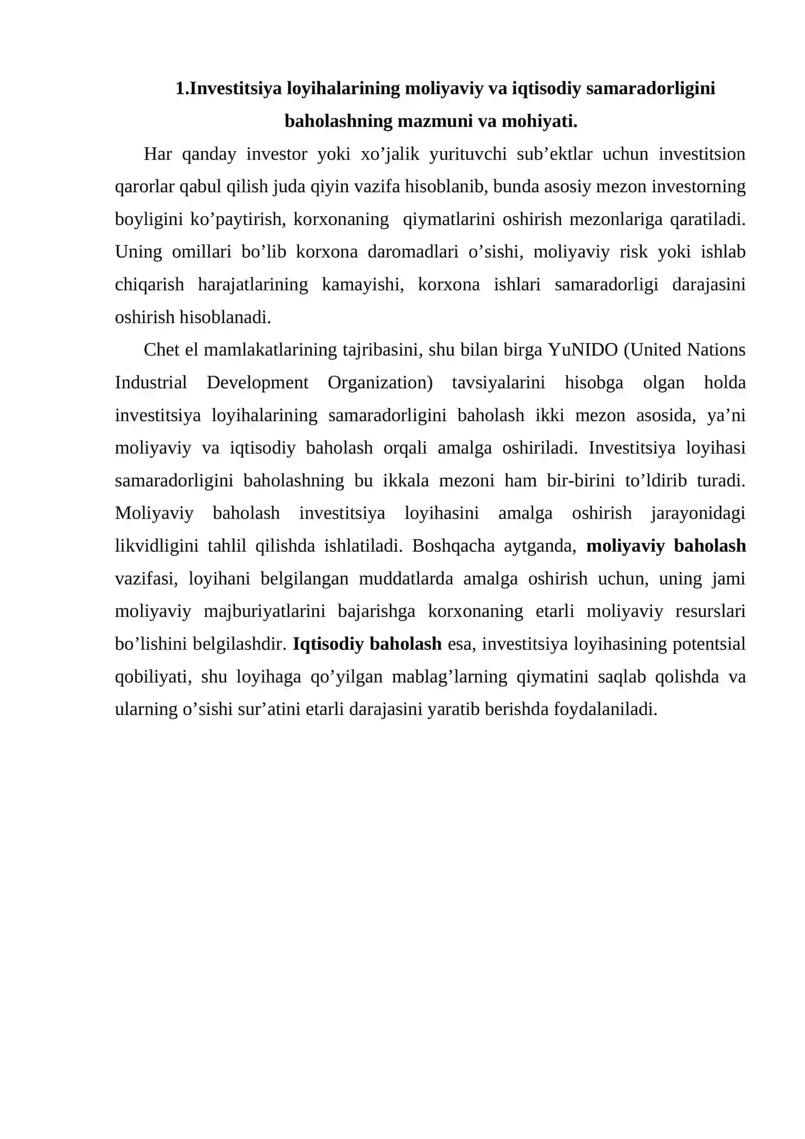 Investitsiya loyihalarining moliyaviy va iqtisodiy samaradorligini baholash 2