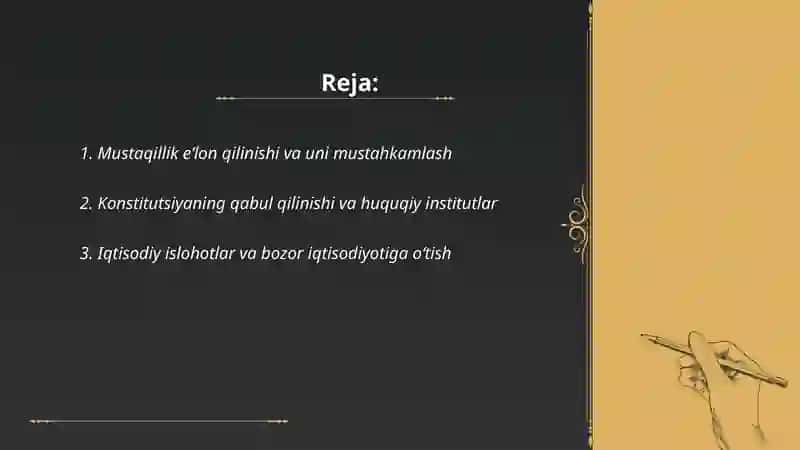 Oʻzbekistonning oʻziga xos istiqlol va taraqqiyot yoʻli 2