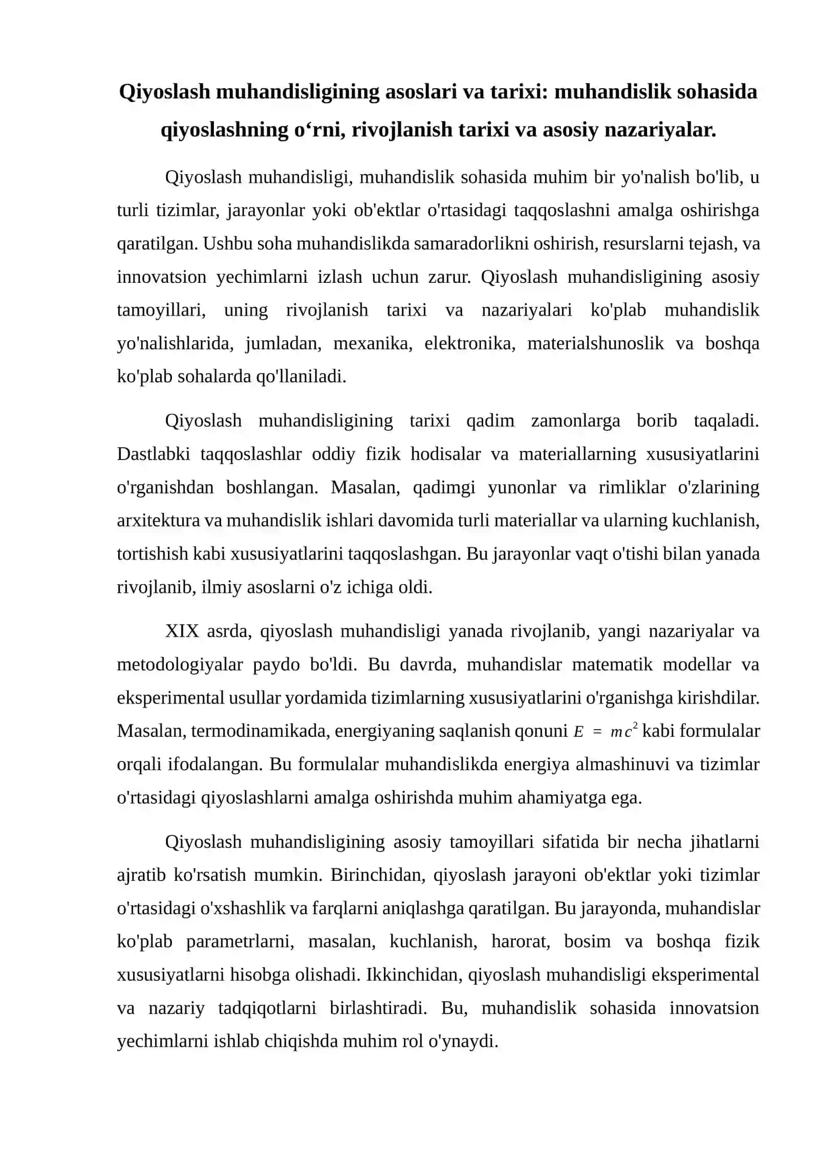 Qiyoslash muhandisligining asosiy tamoyillari 2