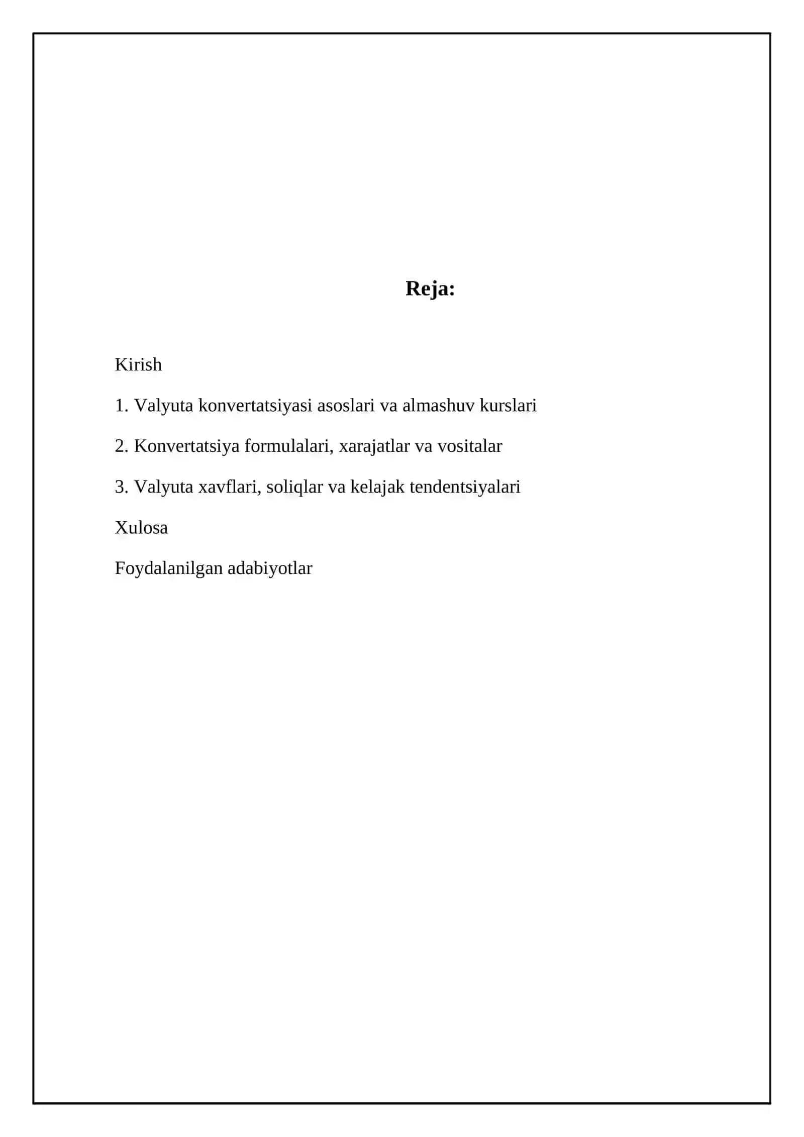 Valyuta konvertatsiyasi asoslari va almashuv kurslari 2