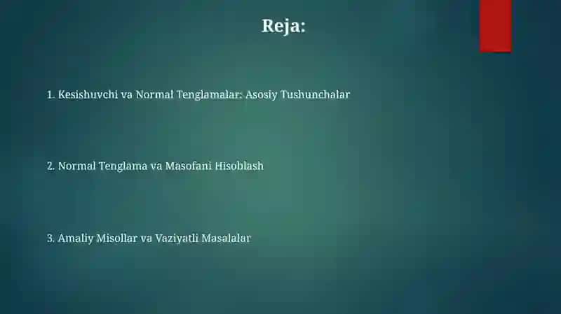 Normal Tenglamalar 2