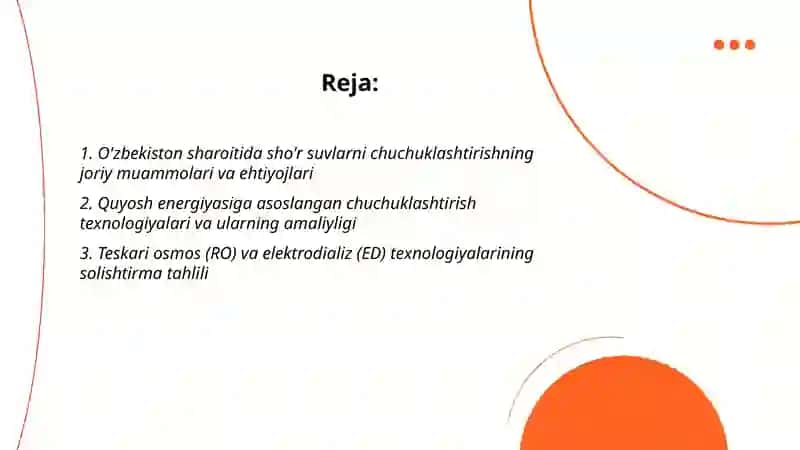 O'zbekiston sharoitida sho'r suvlarni chuchuklashtirish g'oyasini yaratish 2