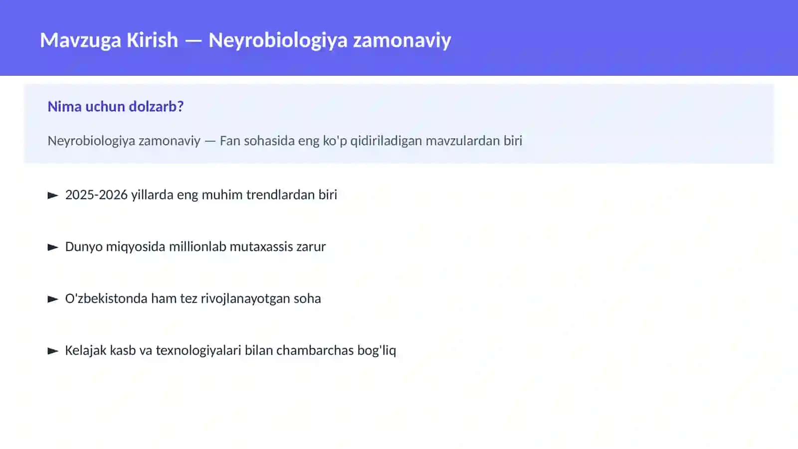 Neyrobiologiya zamonaviy 2