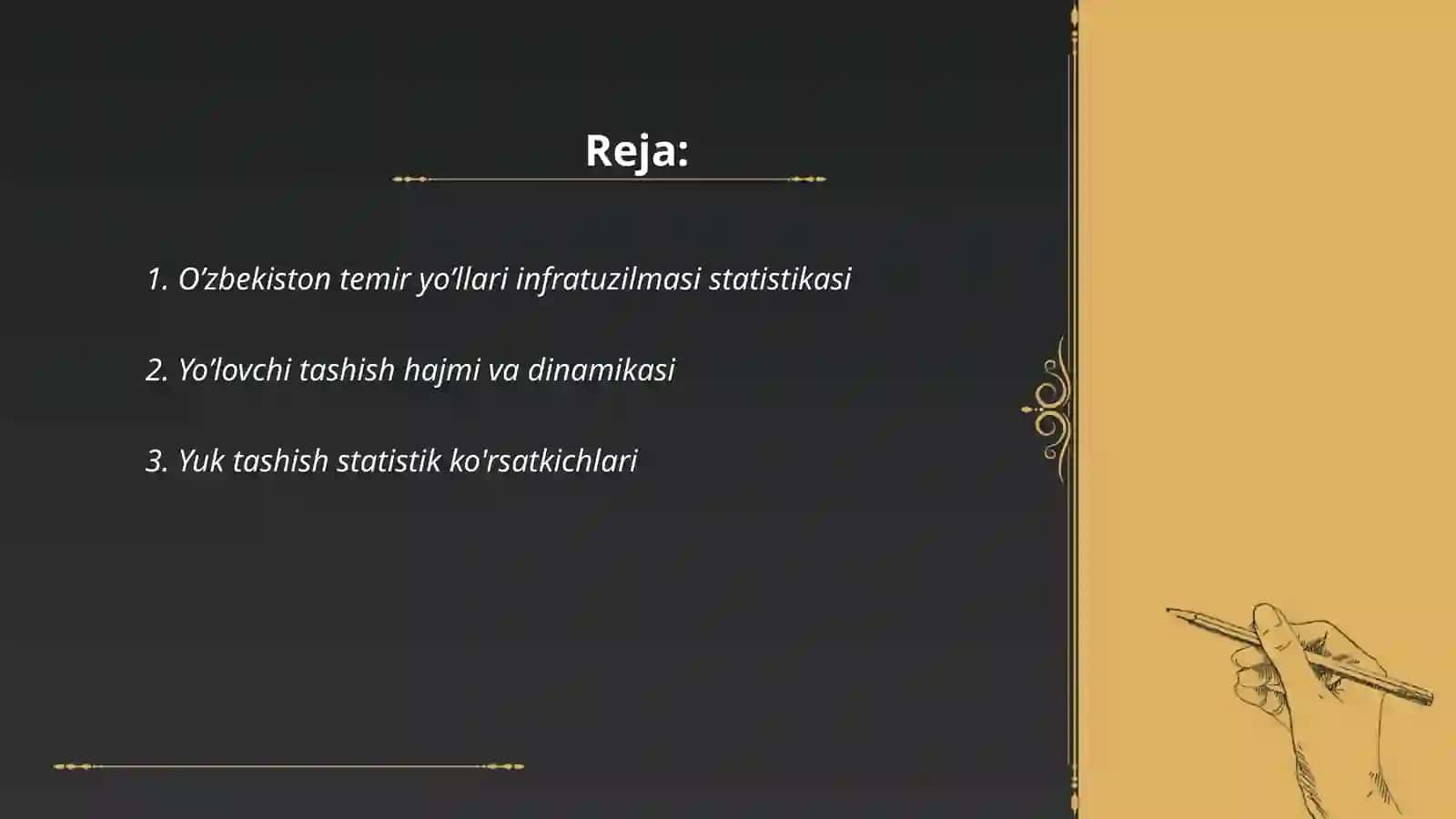 O’zbekiston temir yo’llari statistik tahlil va swot tahlili 2