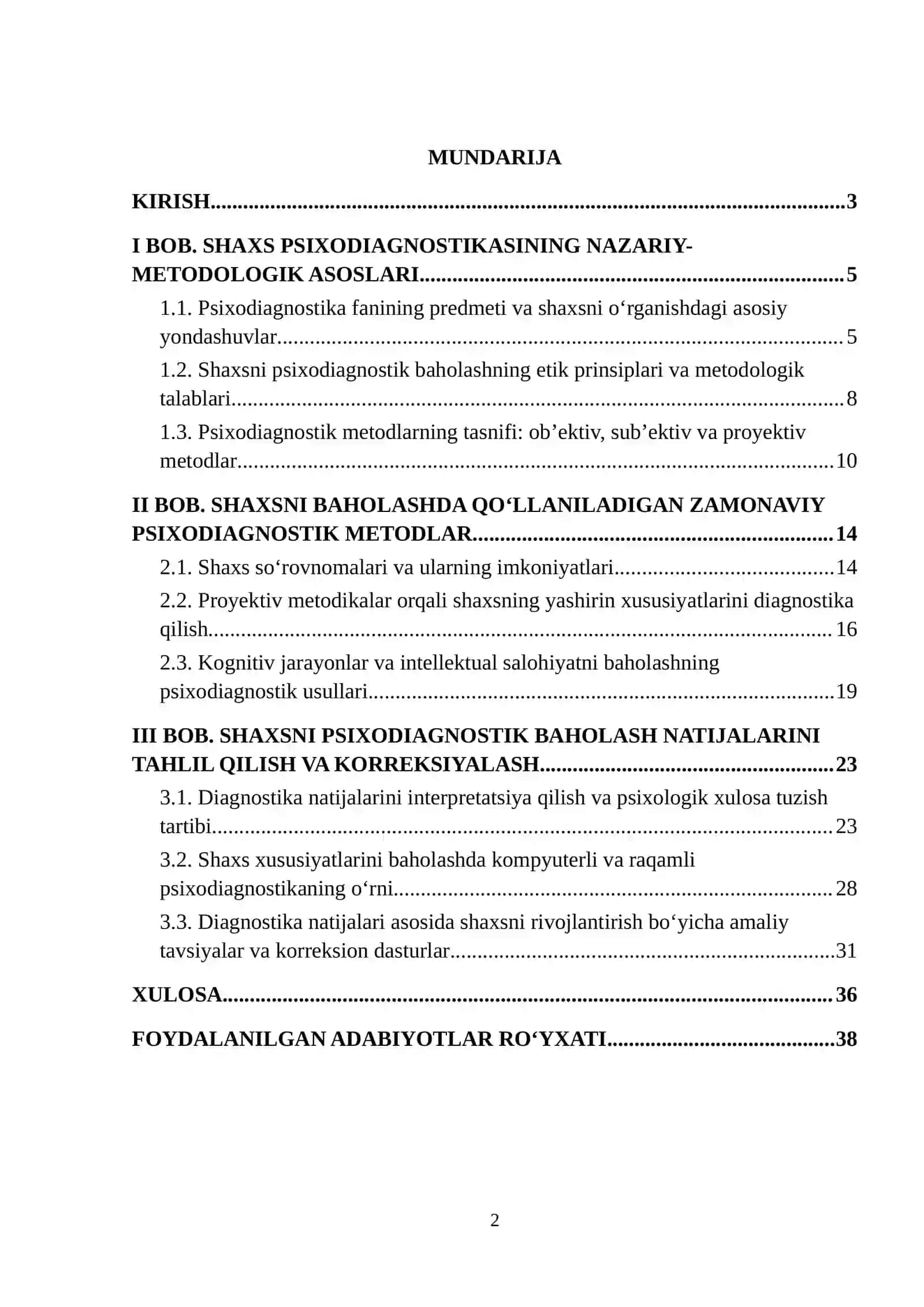 Bolalar psixologiyasi va psixodiagnostikasi kursi 2
