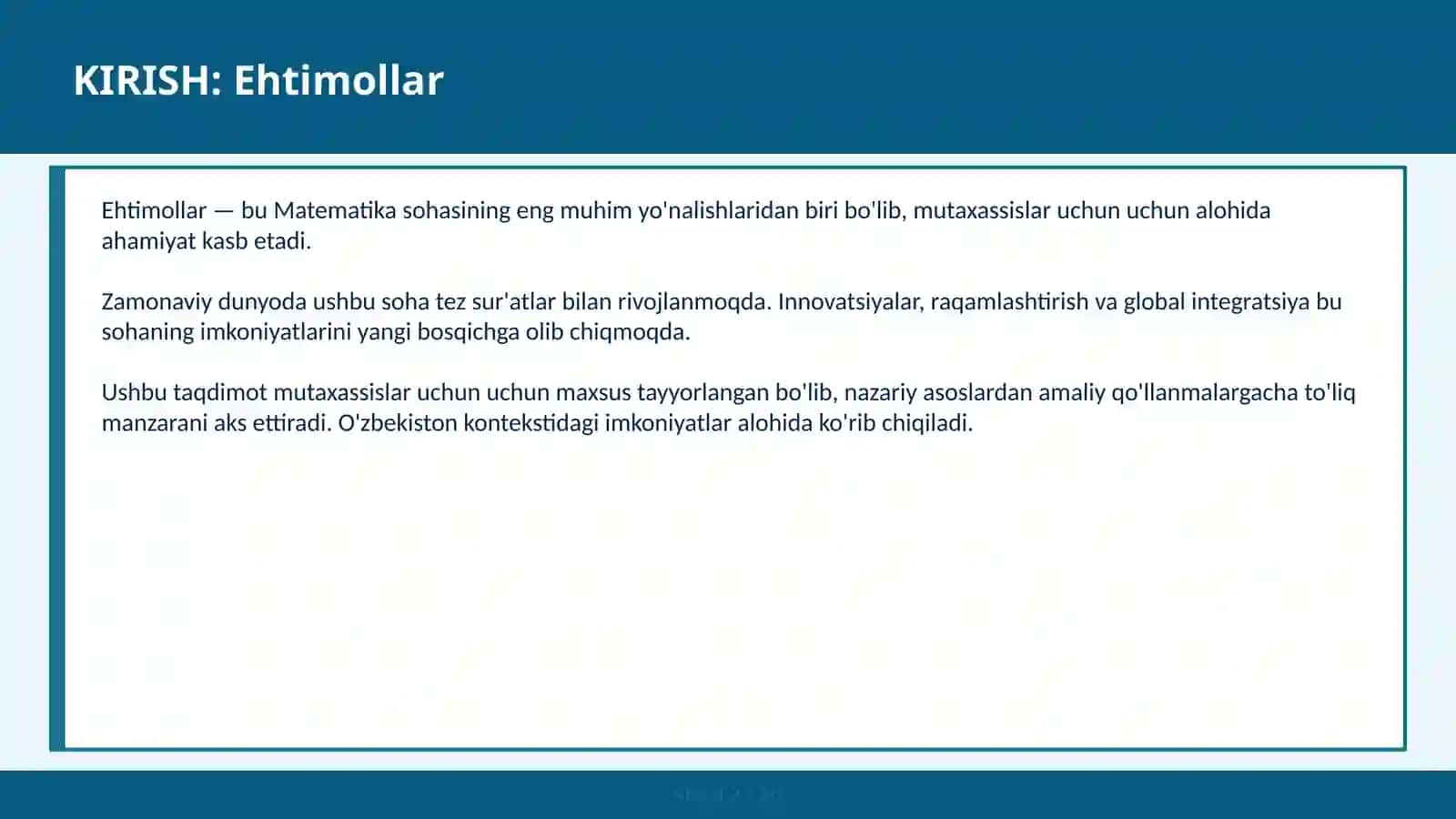 Ehtimollar 2