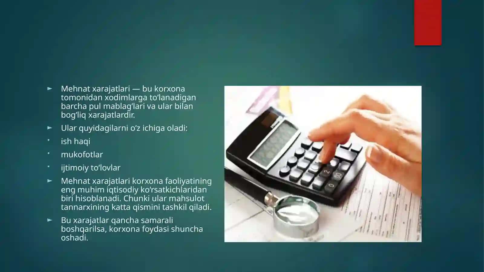 Mehnat xarajatlari tarkibi 2