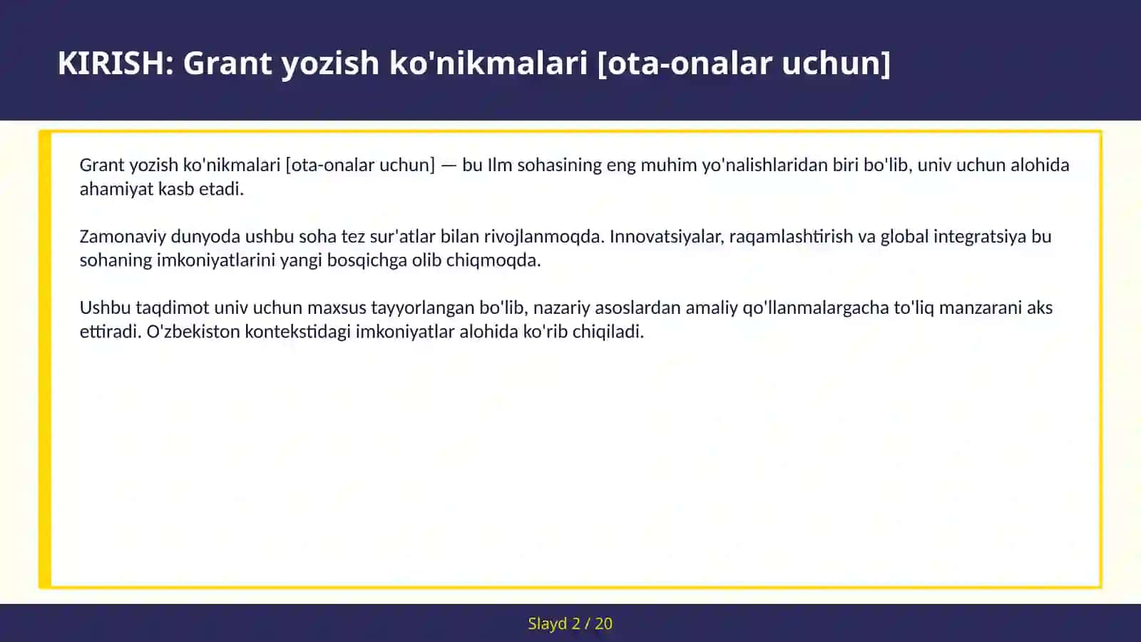 Grant yozish ko'nikmalari [ota-onalar uchun] 2