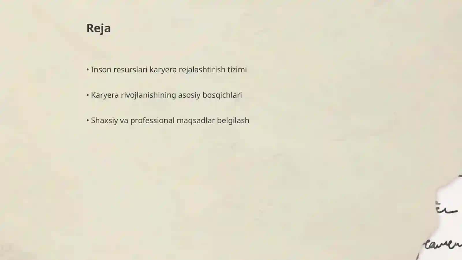 Inson resurslarini karyerasini rejalashtirish va rivojlantirish 2