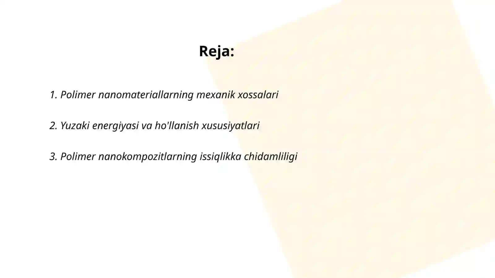 Polimer nanomateriallarning xossalari 2